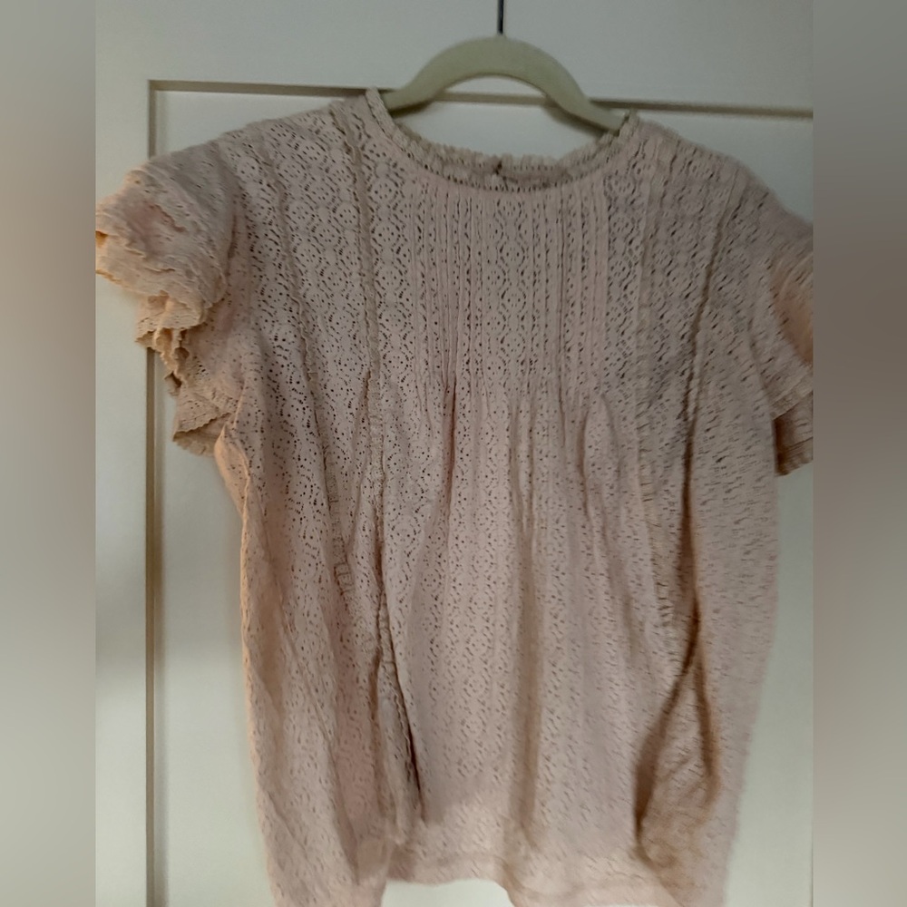 Anthropologie Lace Top in Soft Beige